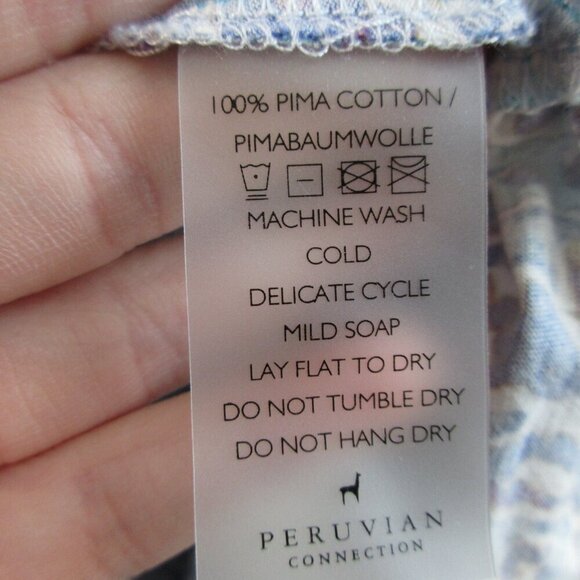 Peruvian Connection Venezia Midi Dress XXL Blue Paisley Pima Cotton Coastal 248 - Picture 4 of 11